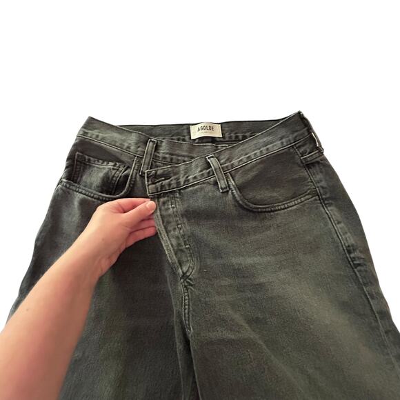 AGOLDE Criss Wide Leg‎ Jeans Washed Black Premium Denim Minimalist Y2K Size 27 - Picture 3 of 9